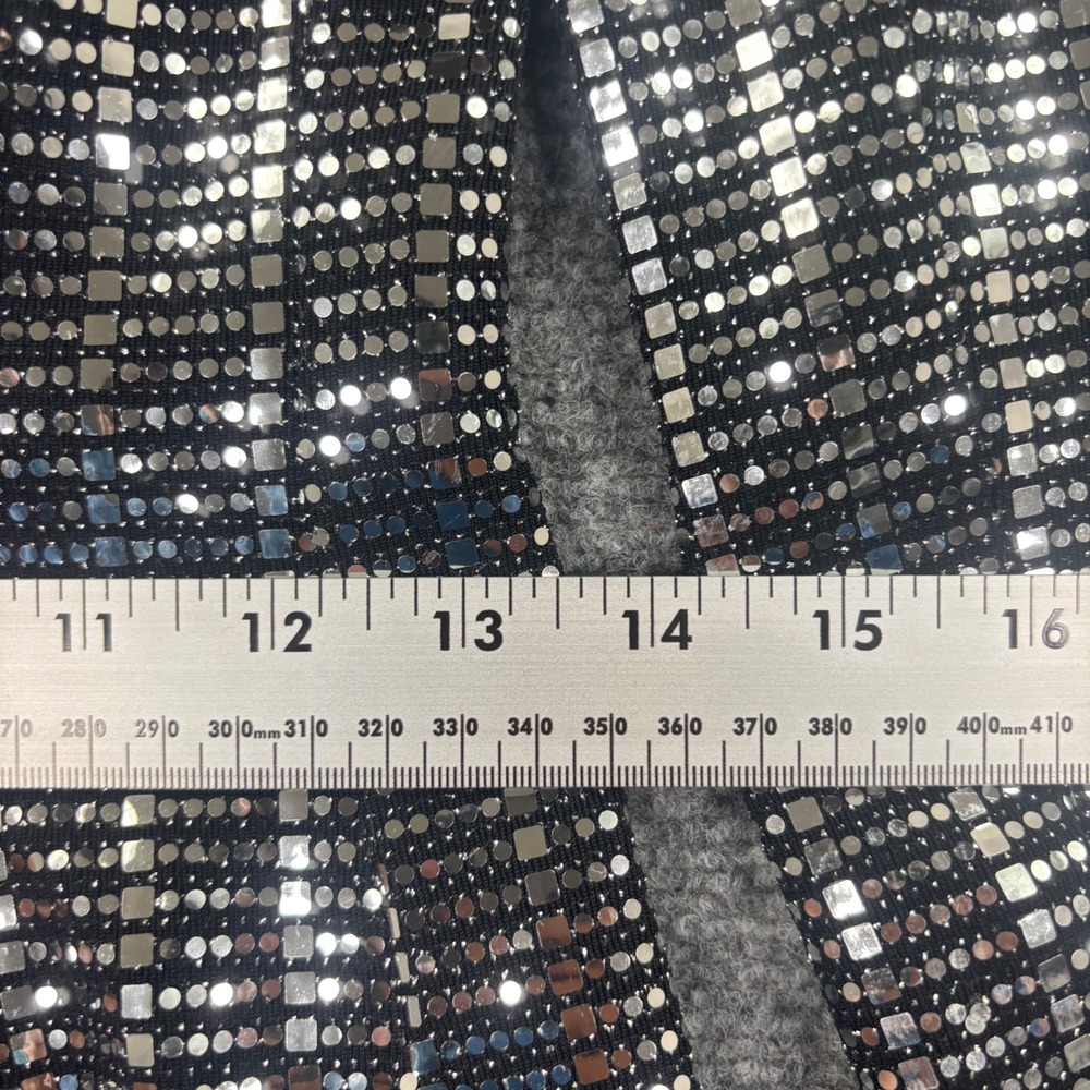 Zara Basic Sequin Mini Dress Size 4 Silver Festive Long Sleeve V-Neck NWT Womens - Picture 6 of 7